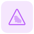 Triangular shape animal trespassing with the bat logotype icon