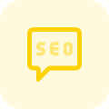 Seo chat and message conversation on chat bubble icon