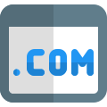 Dot com domain for sale under landing page template icon