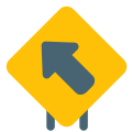 Up left way traffic sign board layout icon