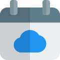 Schedule a calendar with online cloud network icon