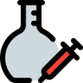 Blood serum testing at laboratory isolated on a white background icon