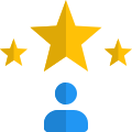 Star rated users for seo works isolated on a white background icon