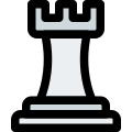 Chess castle piece isolated on a white background icon