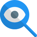 Seek and search with magnify glass isolated on white background icon