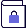 Book with secure with padlock layout logotype icon