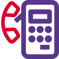 Payphone with receiver and a base unit isolated on a white background icon