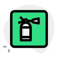 Portable fire extinguisher to be used in case of fire icon