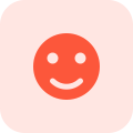 Smiley face emoji with a smile for internet messenger icon