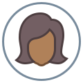 Circled User Female Skin Type 6 icon