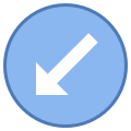 Circled Down Left icon