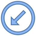 Circled Down Left Arrow icon