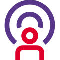 Live streaming online from an computer or mobile app icon