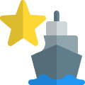 Favorite starred location with cargo shipping logistics icon