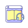 外部オーディオブックオンラインプラットフォーム色塗りつぶし色アイコンパパベクトル icon