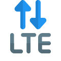 LTE generation phone and internet connectivity logotype icon