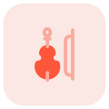 Cello like violin with a bow and string icon