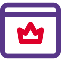 Premium membership online crown badge on internet icon