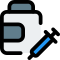 Ingredients of a syringe made from a medication pills icon