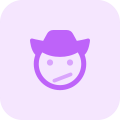 Confused cowboy facial expression emoji for instant messenger icon