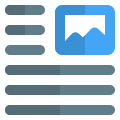 Top-right document image attachment page-layout setting interface icon