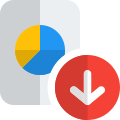 Download pie chart financial report online from internet icon