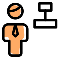 Center alignment of a word document for an businessman to adjust icon