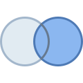 Mengendiagramm Schnittmenge & Differenzmenge rechts icon