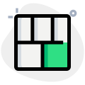 Five section frame column grid panel layout icon