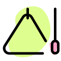 Triangle music instrument with a drumstick layout icon