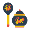 Cuillère et pot en bois d'inspiration russe (jaune, orange, anthracite) icon