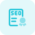 Seo certificate in concern of excellence and achievement icon