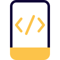 Html or other programming access on a smartphone icon