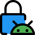 Android operating system locked with Padlock Logotype icon