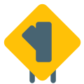 Intersection cutoff from Highway to left side icon