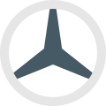 Mercedes-Benz is a german global automobile brand known for luxury vehicles icon