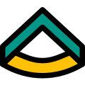 Lieutenant badge single stripe of uniform representation icon