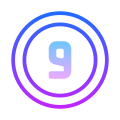 9 en círculo icon