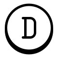D в круге icon