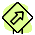 Up right way traffic sign board layout icon