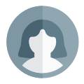 Single female user profile picture layout for online social media dashboard icon