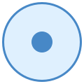 Ponto dentro de um círculo icon