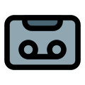 Audio cassette tape for recording and other entertainment purpose icon