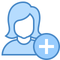 사용자 여성 추가 icon