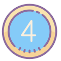 4 en círculo icon