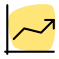 Variable line chart plotted isolated on a white background icon