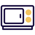 Microwave for cooking to re-heat meals at faster rate icon