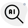 Artificial Intelligence program search online isolated on a white background icon