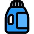 Liquid detergent jar for less bubbly wash icon