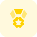 Flower shaped medal with star in centre icon